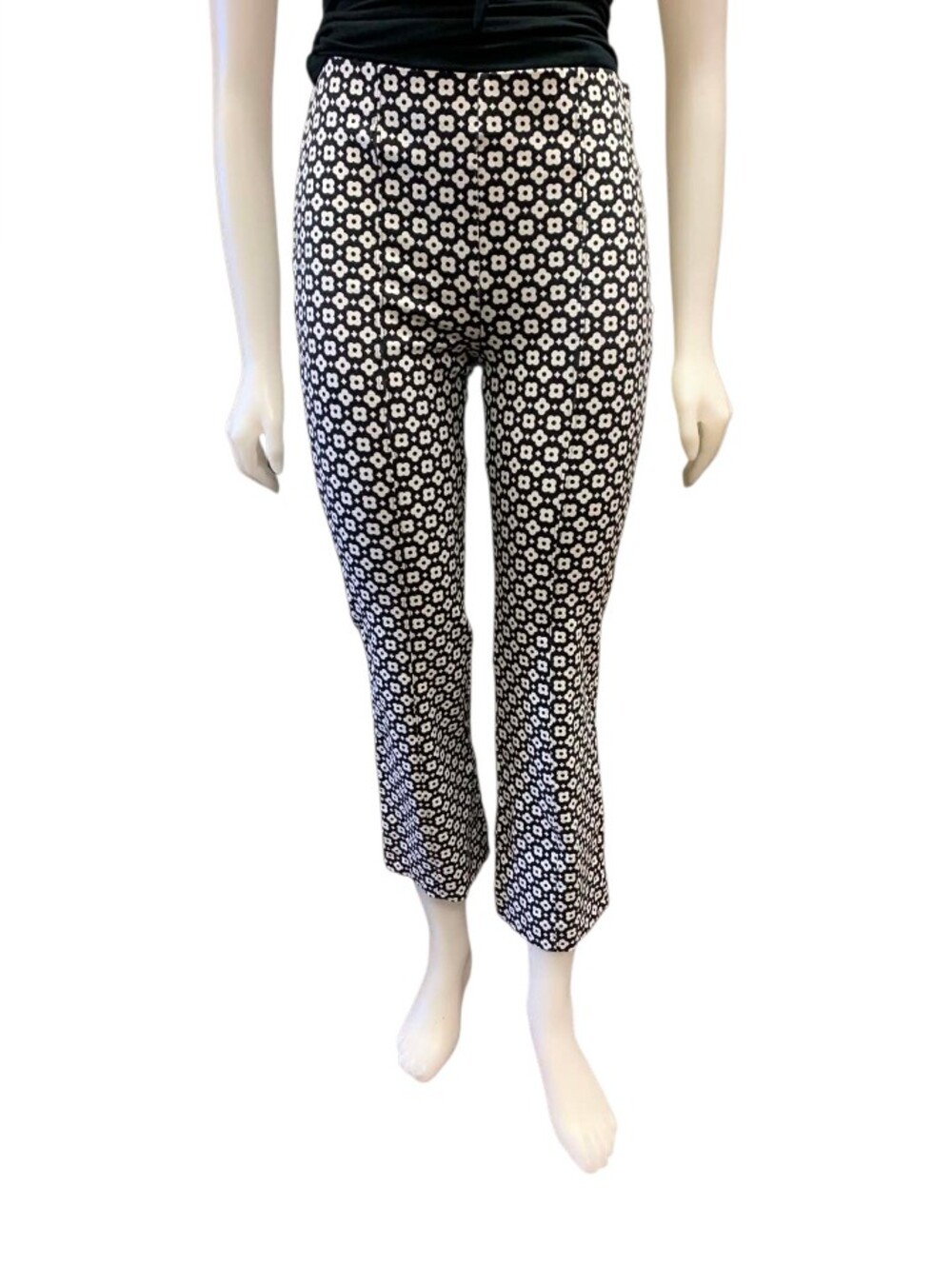 Anthropologie NWOT Maeve Kick Flare Pants, Size Small Black & White